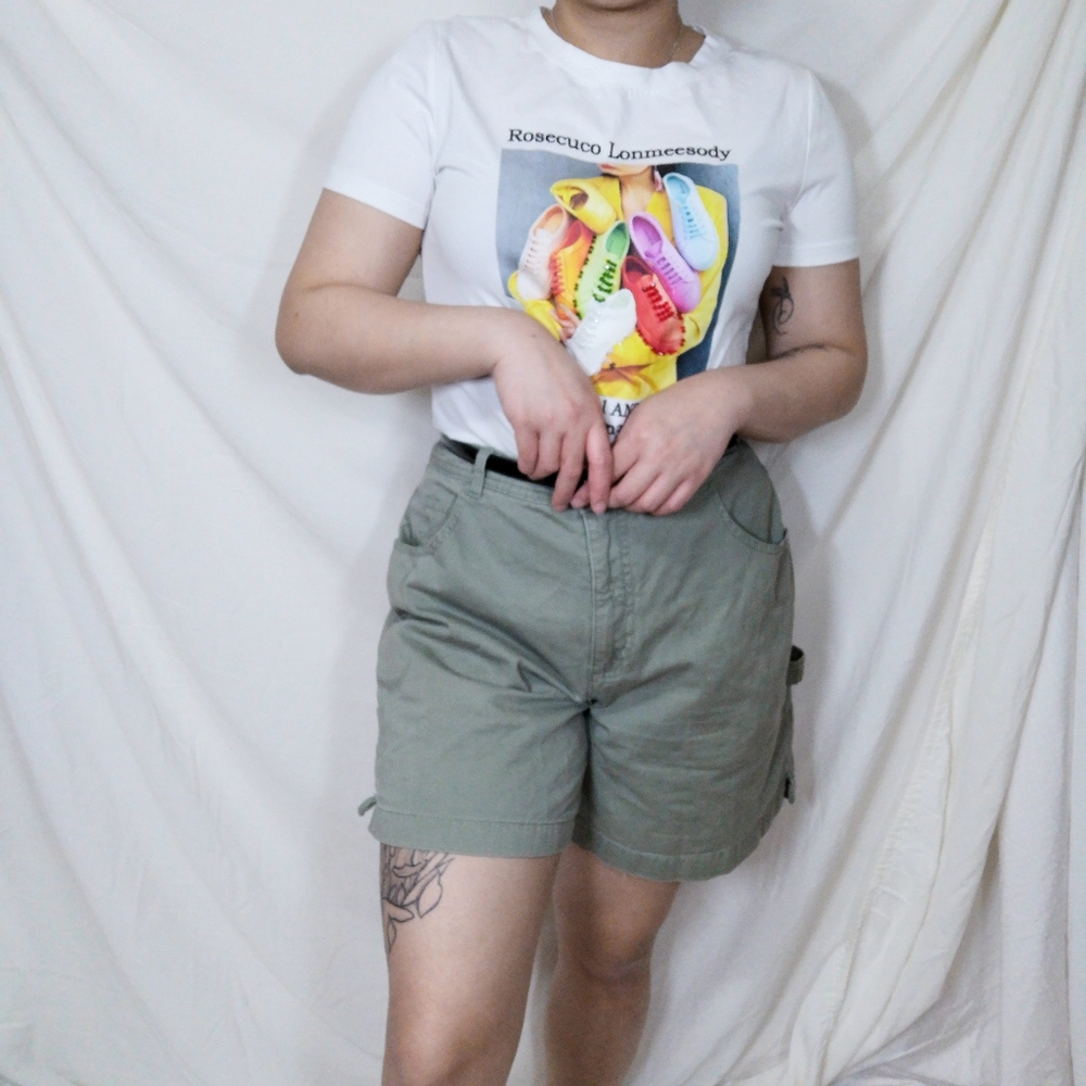 Cherokee Army Green High Waisted Cargo Shorts